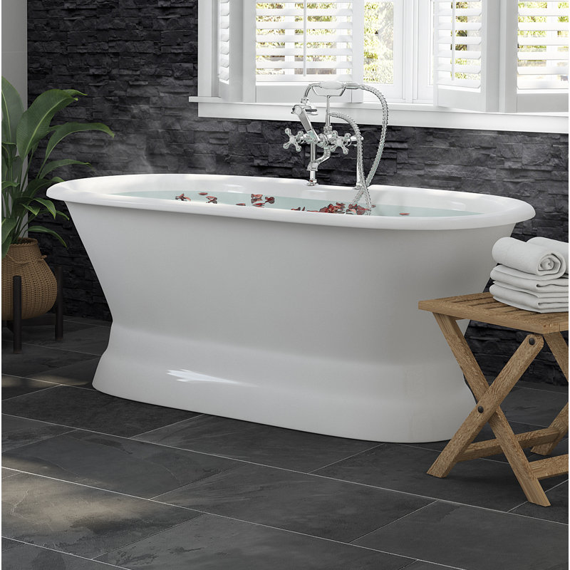 Cambridge Plumbing 66" x 30" Pedestal Soaking Bathtub Wayfair